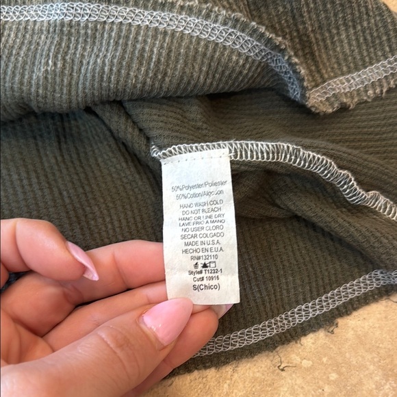 Rebellion Olive Green Hooded Sweatshirt Relaxed Fit - Picture 4 of 4